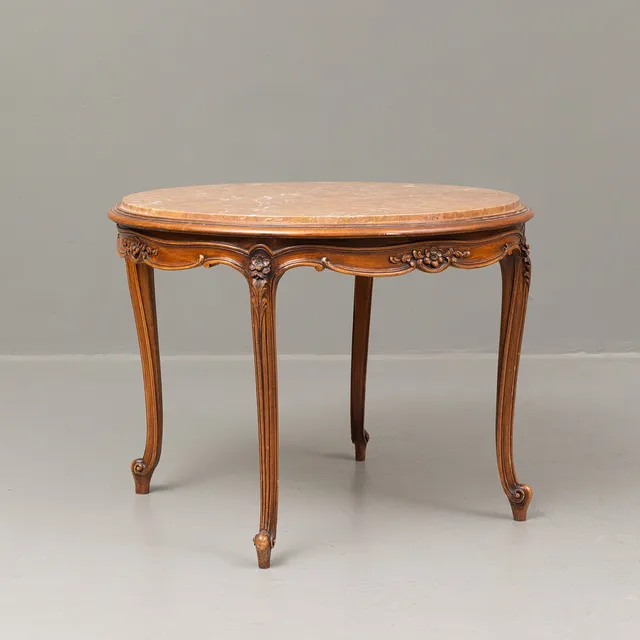 SOFFBORD, med stenskiva, rokoko-stil, 1900-tal.