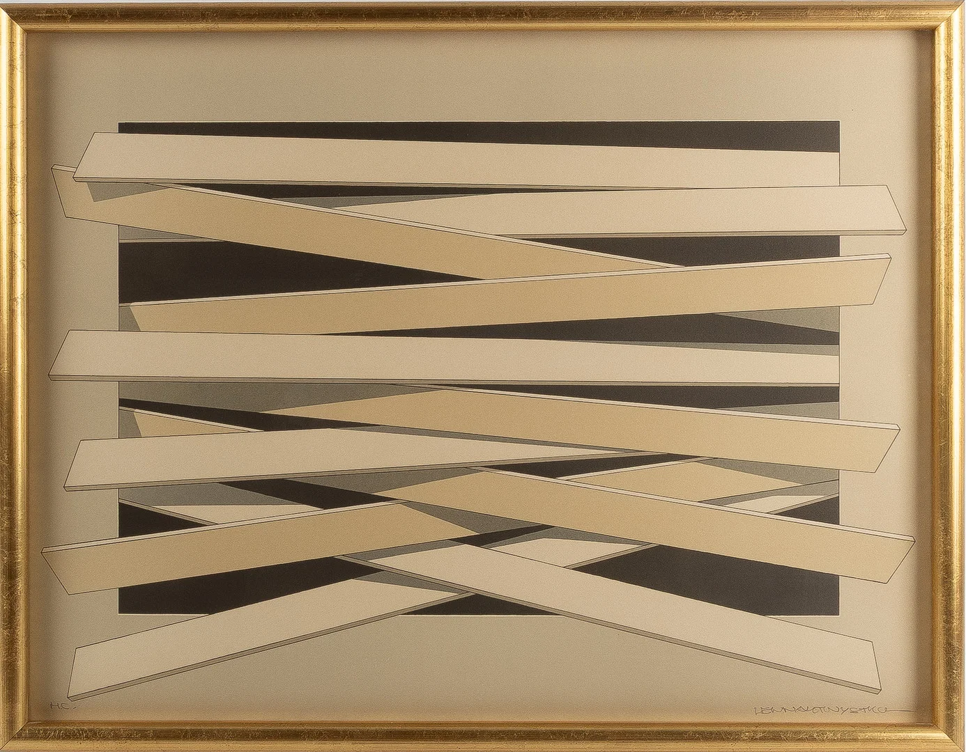 LENNART NYSTRÖM. Litografi, geometrisk komposition. — Engravings & Prints — Stockholms Auktionsverk Helsingborg