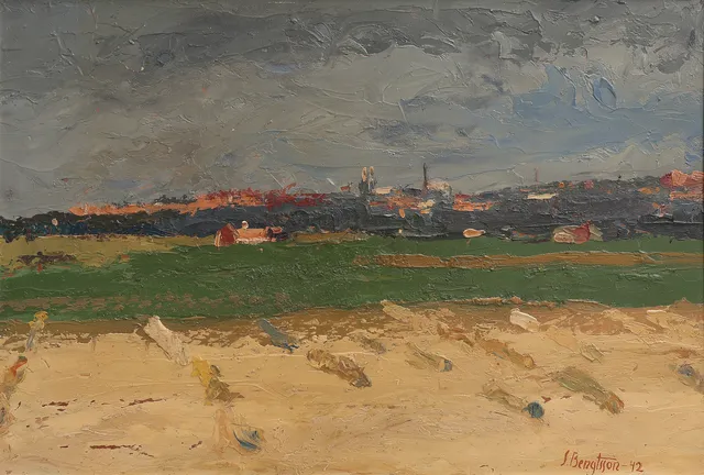 SIGFRID BENGTSSON (1898-1985). LUND SETT SÖDERIFRÅN, 1942.