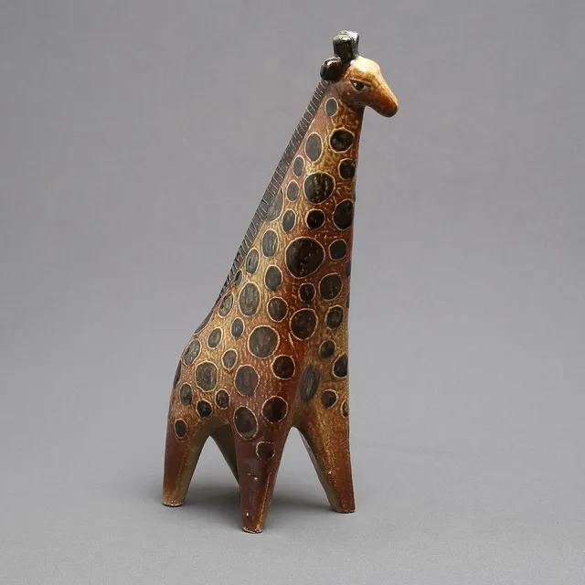 LISA LARSON. Figurin, "Giraff", ur serien Stora Zoo, stengods, Gustavsberg.