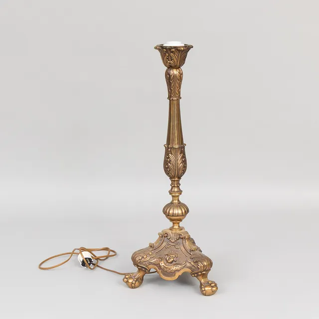 BORDSLAMPA, mässing, 1900-talets senare del.
