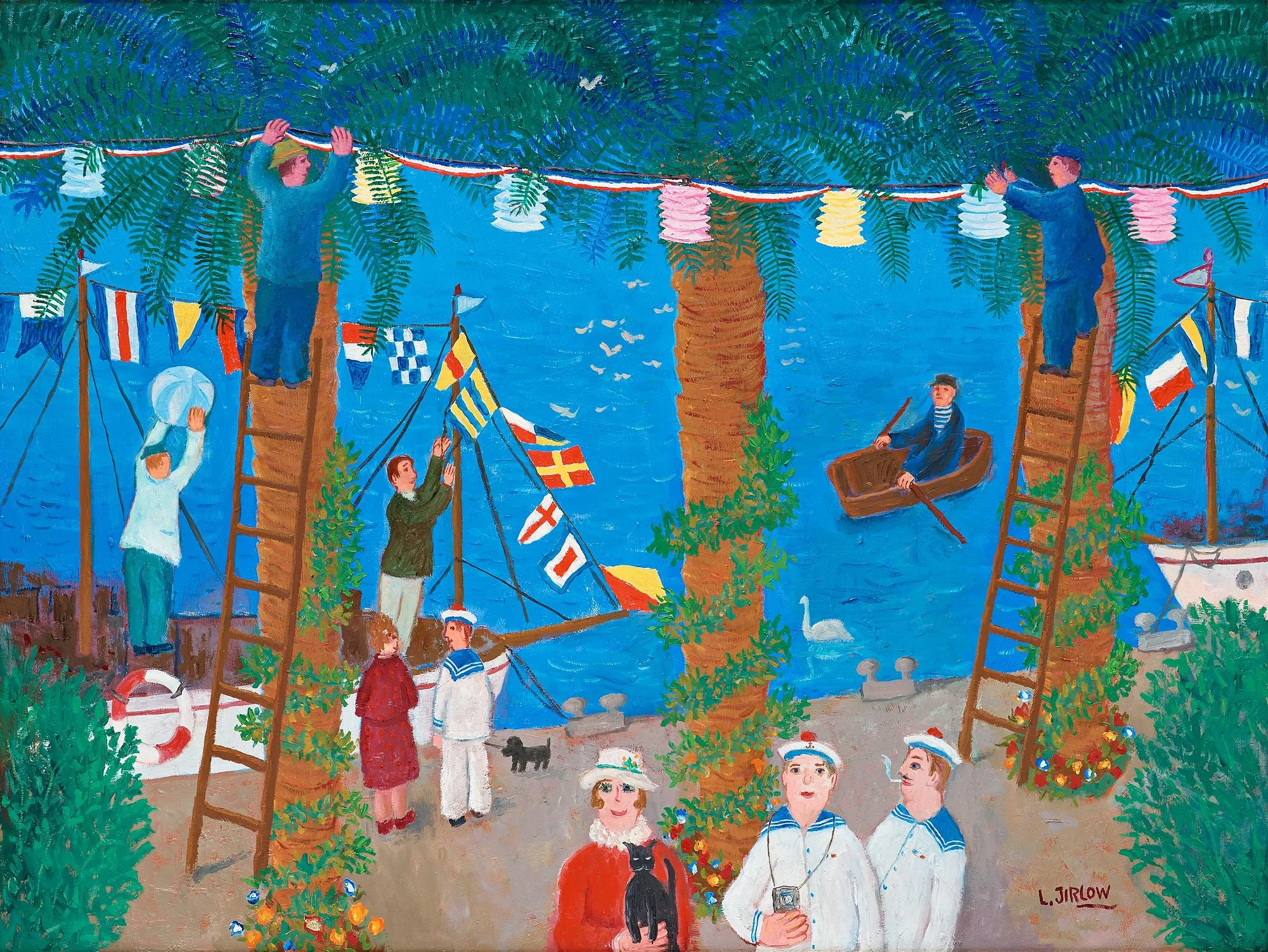 Lennart Jirlow, "Festförberedelser i hamnen". — Bukowskis