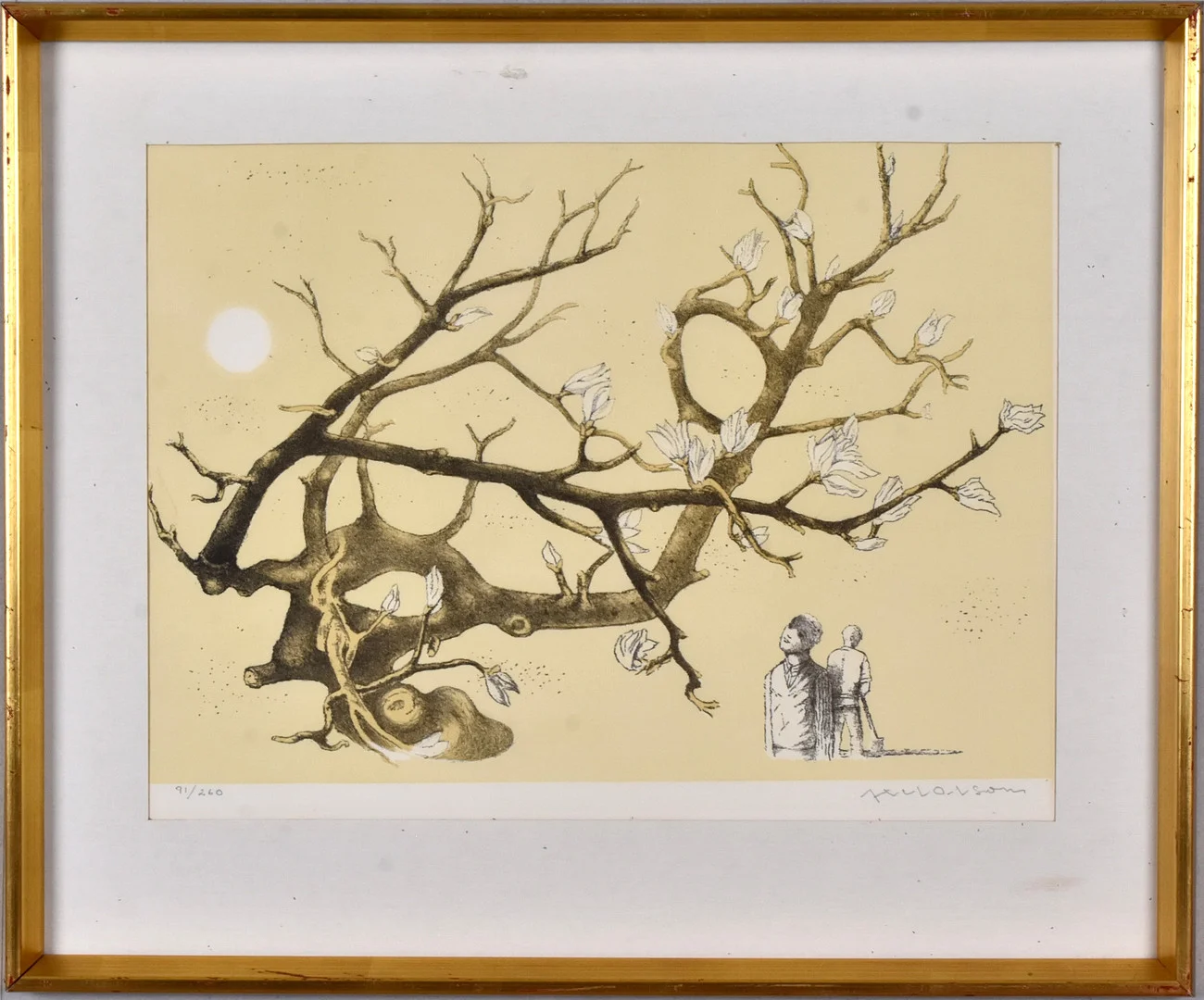 AXEL OLSON. färglitografi, Magnolia. — Engravings & Prints — Halmstads Auktionskammare