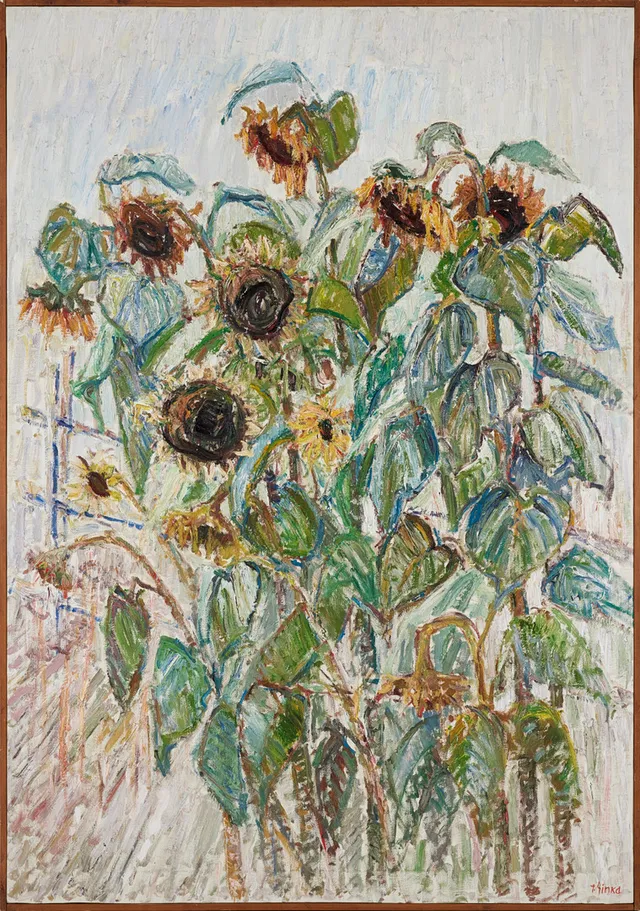 IMANTS SINKA (LETTLAND 1915-1993). Solrosor, olja på duk, signerad I. Sinka.