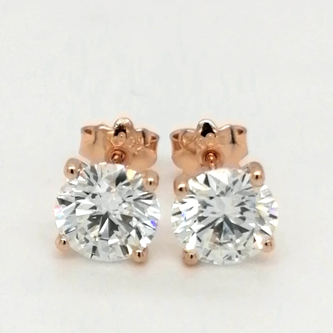 4.29 ct. solitaire diamond earrings (Lab created*) — Jewellery/Earrings — Lauritz