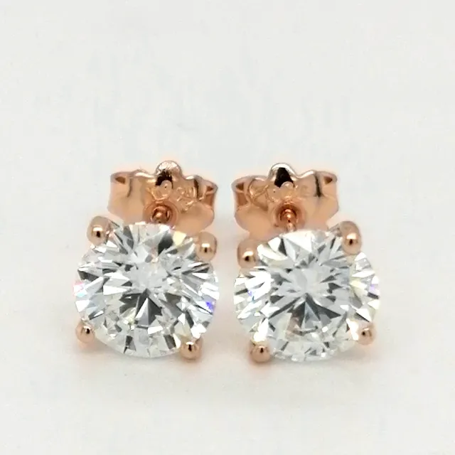 4.29 ct. solitaire diamond earrings (Lab created*)