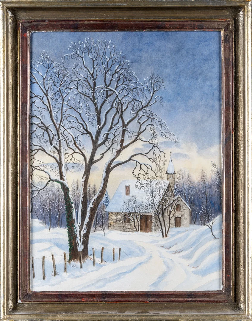 PER JULIUS. Akvarell, Vintermotiv, Signerad P. Julius. — Paintings — Norrlands Auktionsverk