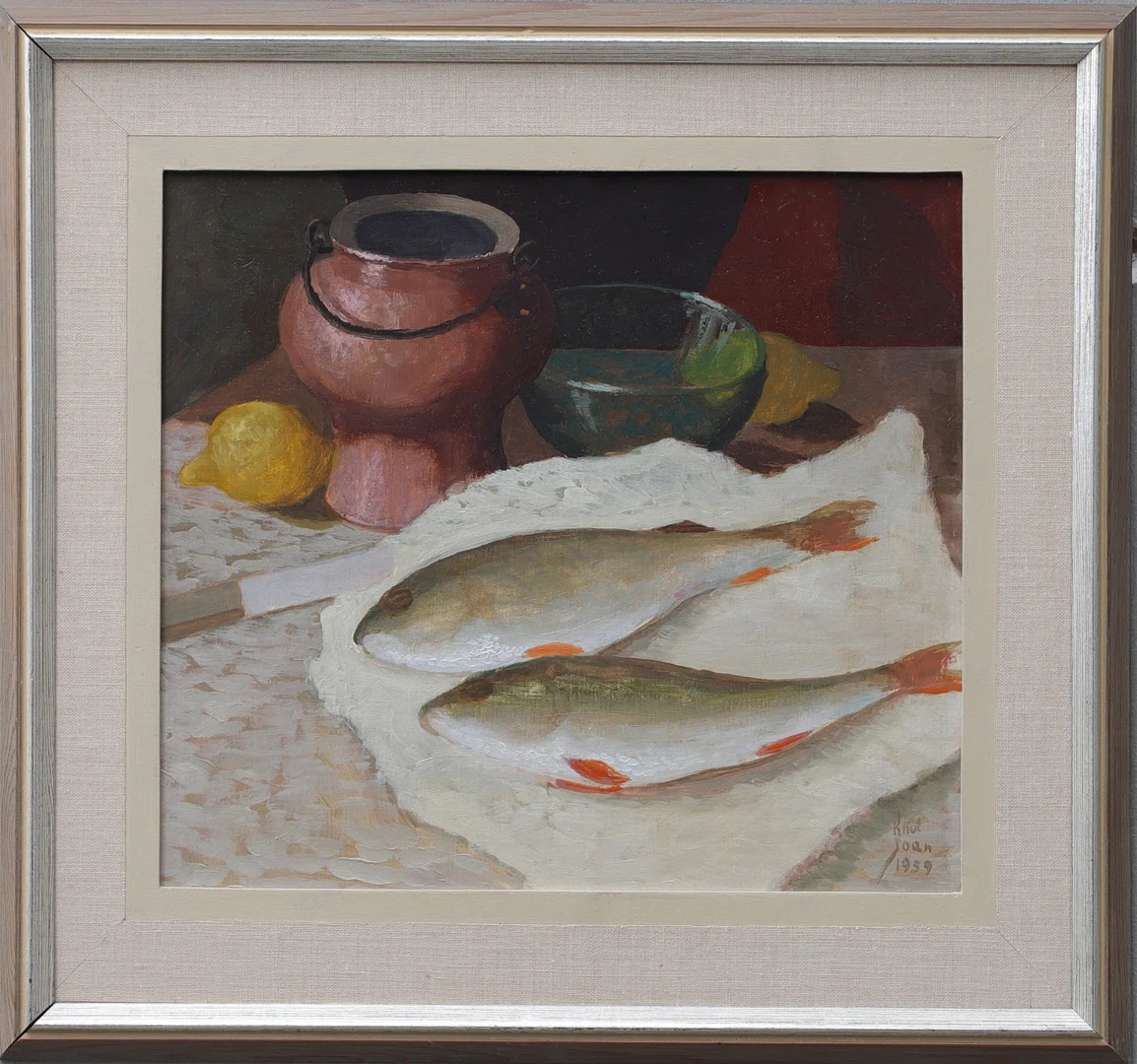 KNUT JOAN. olja på pannå, signerad och daterad 1959. — Paintings — Gomér & Andersson Norrköping