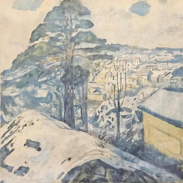 MUNCH EDVARD. EFTER. Tryck, signerad och daterad i trycket E, Munch 1912.