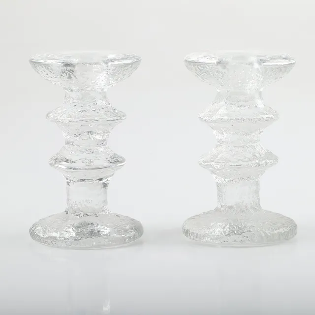 TIMO SARPANEVA. Ljusstakar, 1 par, "Festivo", glas, Ittala, Finland.