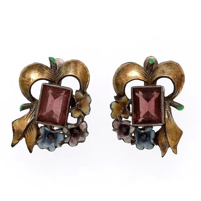 Art Deco Catalan earrings, circa 1930.