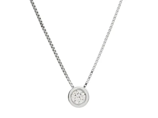 HÄNGE MED KEDJA, 14K vitguld, briljantslipad diamant ca 0,35 ct, ca TCr/P1, längd 51 cm, vikt 3,3 g.