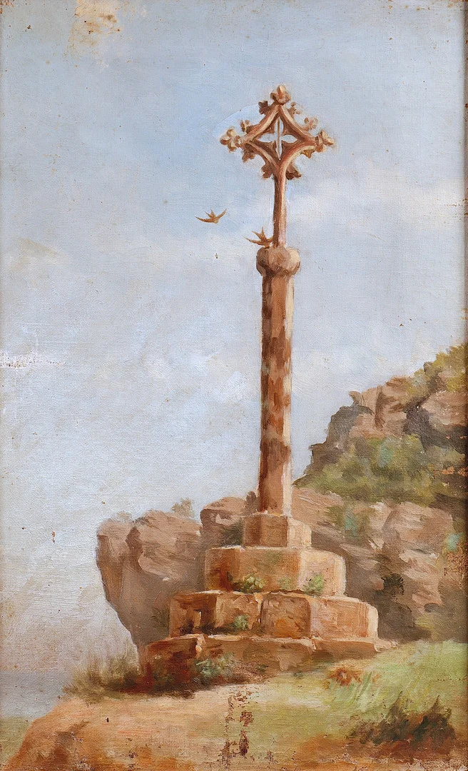 JOANA SOLER (1869-1915). Cruz de término de Bruguers, Gavà. — Paintings — Barcelona Auctions