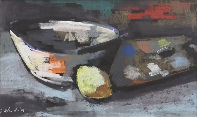 TEDDE RHODIN. Stilleben. Pastell, signerad.