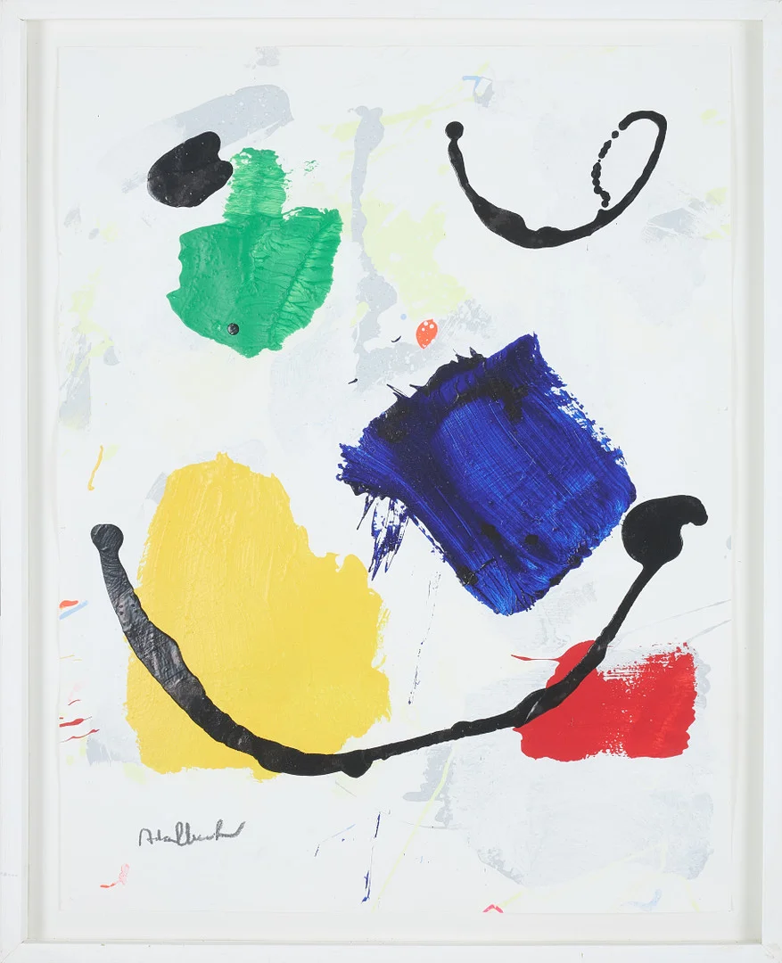 PER ADALBERT. abstrakt komposition, akryl på papper, signerad. — Paintings — Stockholms Auktionsverk Sickla