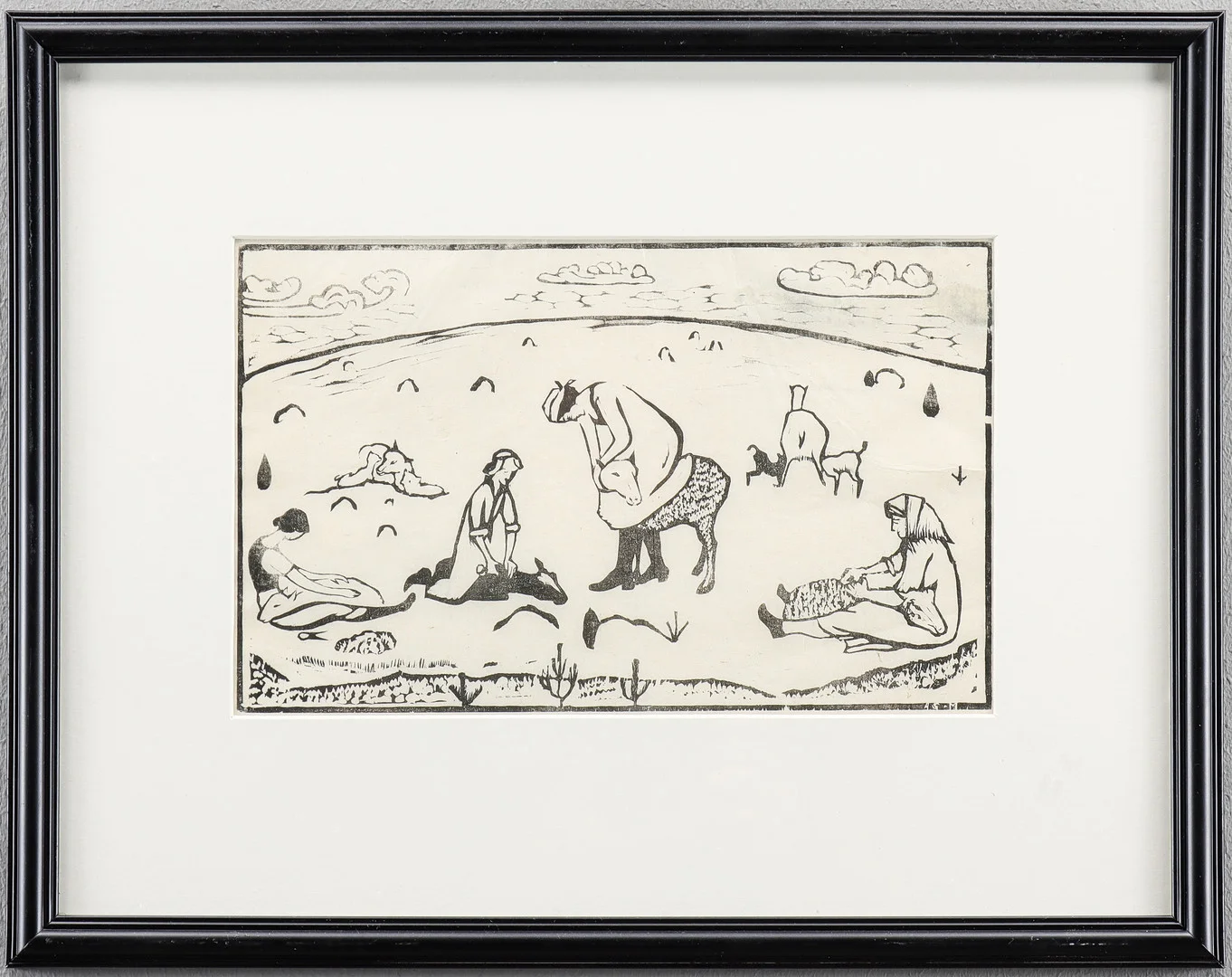 ANNA SAHLSTRÖM. Träsnitt, signerat i bilden. — Engravings & Prints — Karlstad Hammarö Auktionsverk