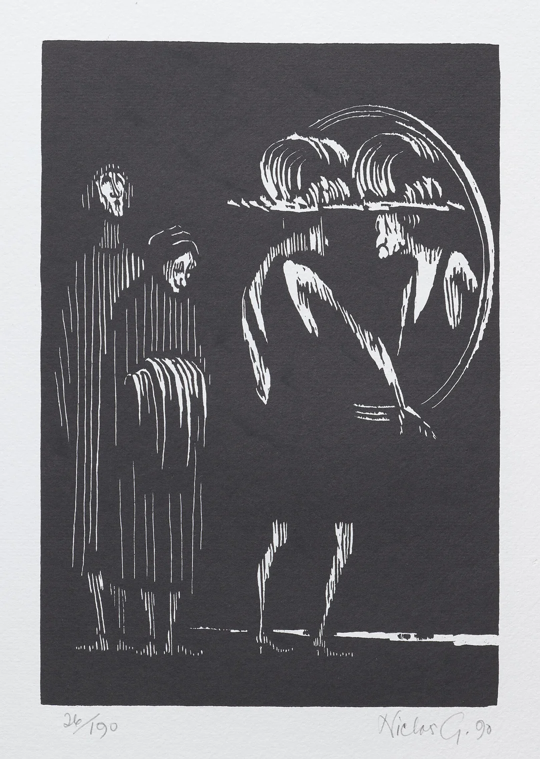 Gulbrandsen, Niclas — "Klær skaper folk" 1990 — Kunst/Grafikk — Blomqvist