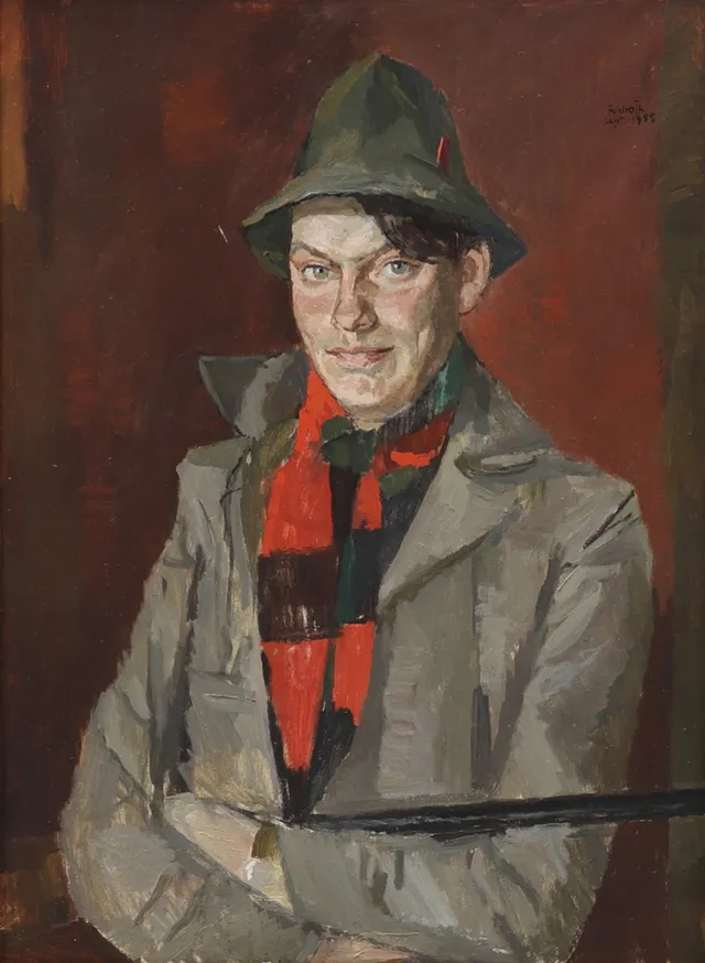 TOM FAHLROTH. "Godsägare Finn Malmros", olja på duk, signerad och daterad sept 1955.
