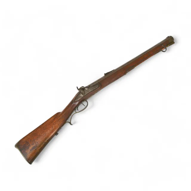 SLAGLÅSKARBIN, Tyskland, ca 1810-talet, oktagonal pipa, räfflat lopp. Stål/valnöt. (26).