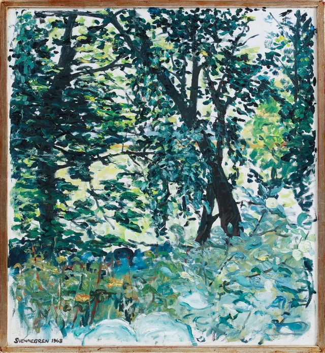 SOLVEIG SVENNEGREN. "Sommarträd", olja på duk, signerad och daterad 1968.