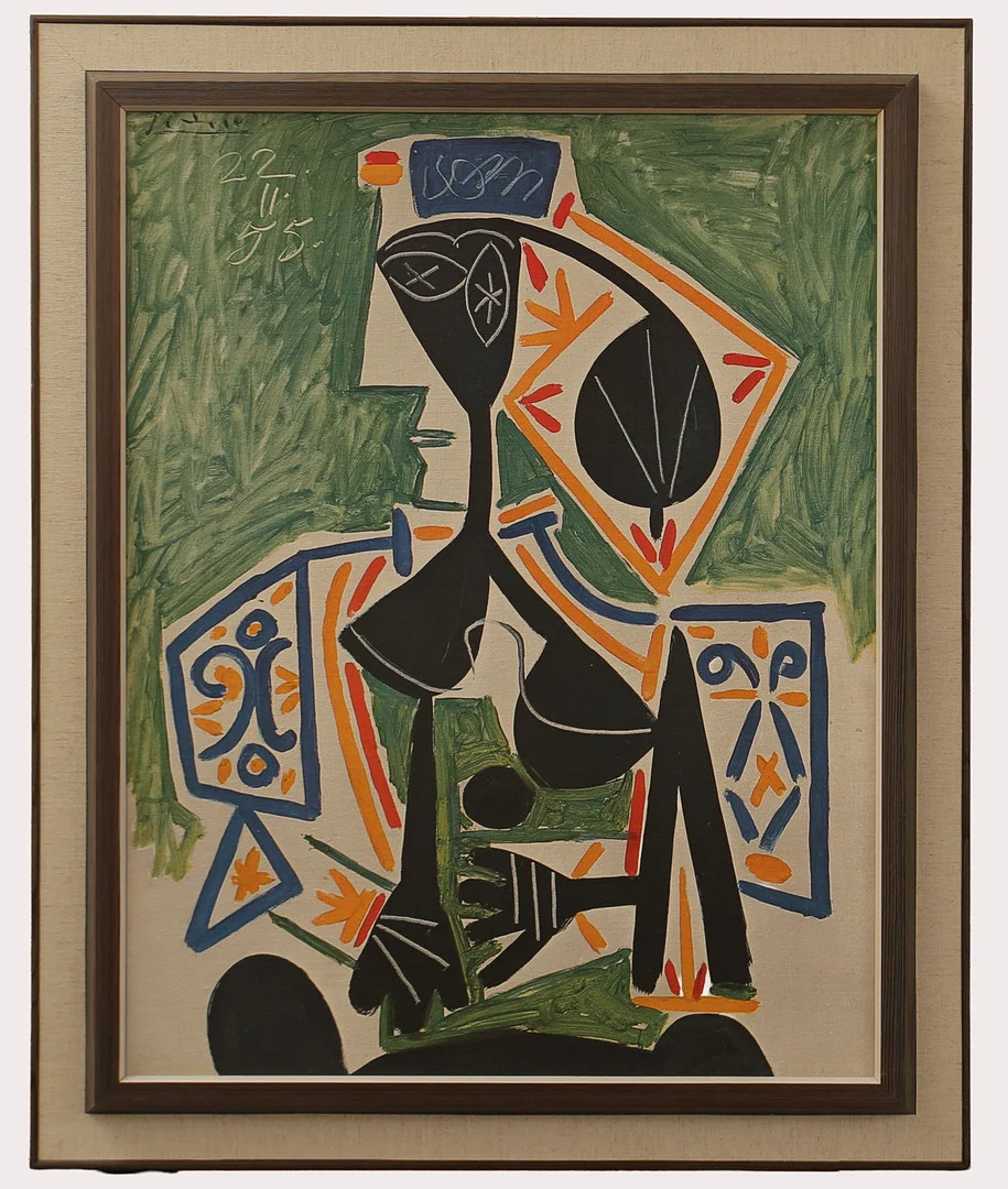 PABLO PICASSO. Efter. Oljetryck, "Turkisk kvinna", 1955. Otydligt nummer 1179. — Other — Limhamns Auktionsbyrå