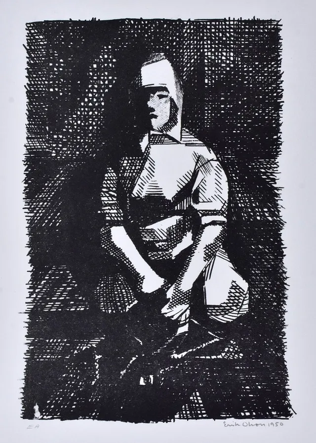 ERIK OLSON. Litografi.