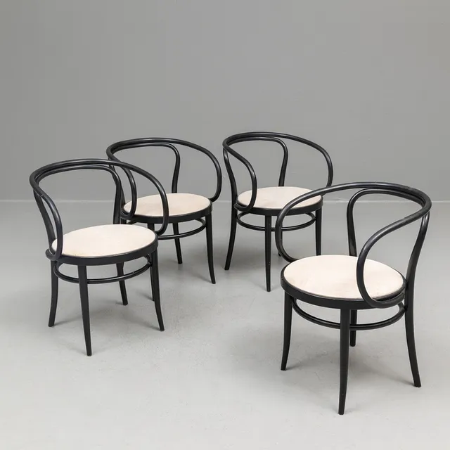 MICHAEL THONET. Karmstolar, 4 st, modell 209, böjträ, Thonet.