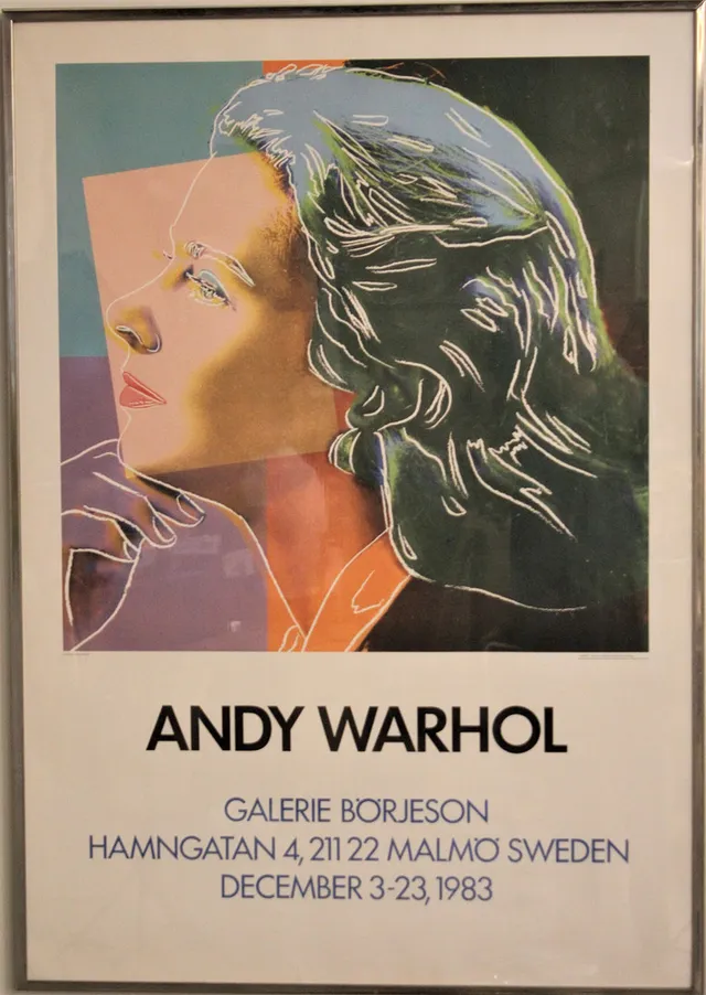ANDY WARHOL. Utställningsaffisch, Galerie Börjesson 1983.