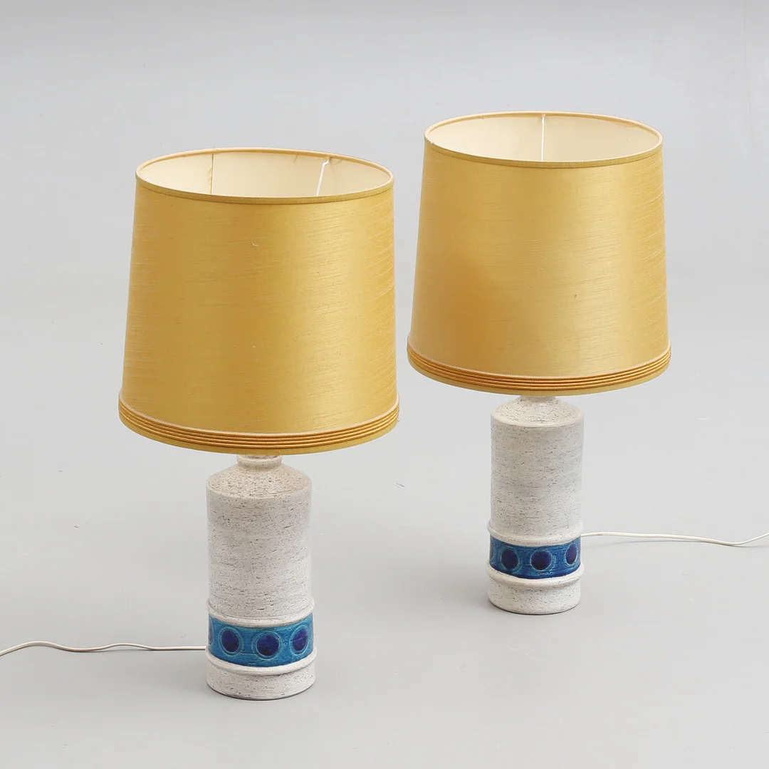 BORDSLAMPOR, ett par, keramik, Aldo Londi för Bitossi, 1960/70-tal. — Table Lamps — Auktionshuset Thelin & Johansson