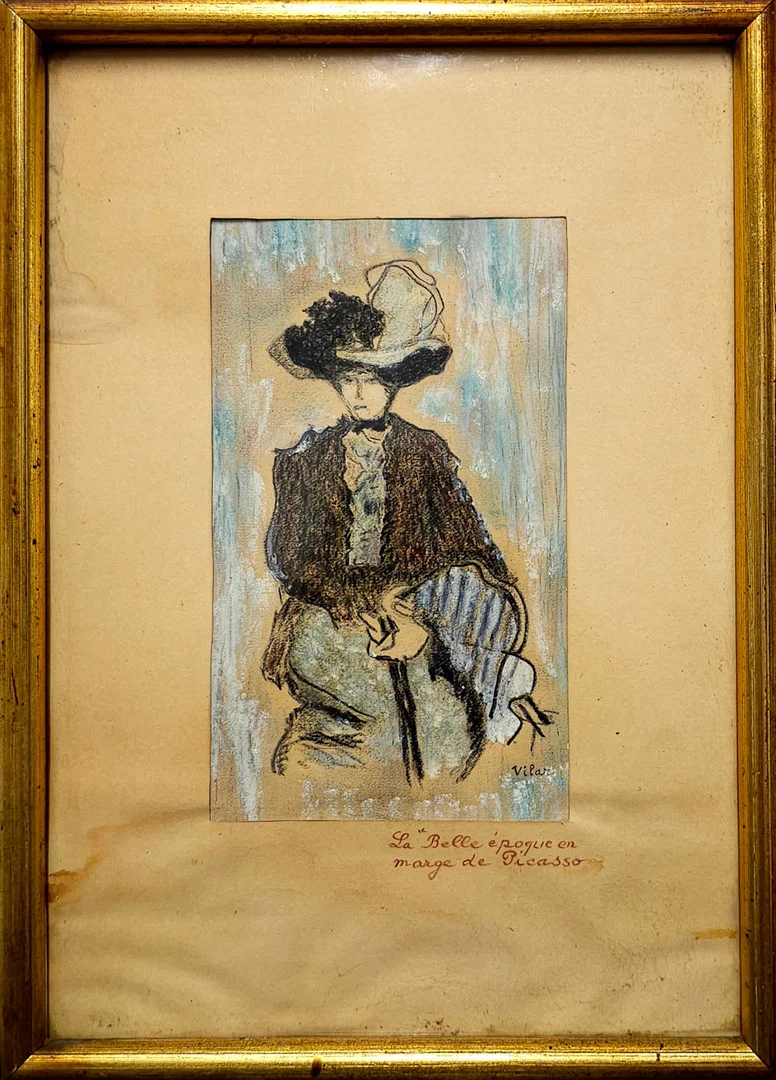 FIRMADO VILAR (PRINCIPIOS S.XX). Retrato de dama. Dibujo a color. — Drawings — Arce Auctions