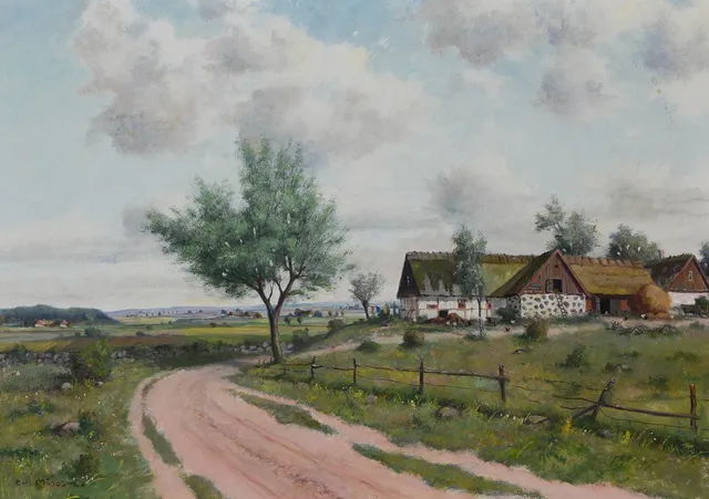 CARL MÅNSSON. Landskapsmotiv, olja på duk, signerad.