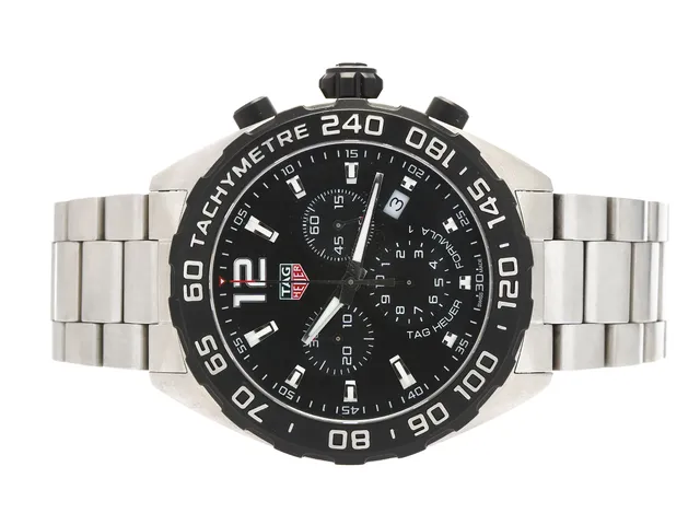 TAG HEUER, Formula 1, Serie nr. WBW6326, Ref nr. CAZ1010.BA0842, Boett nr. CAZ1010, kronograf, herrur, 43 mm, stål/titankarbid, quartz, safirglas, datum, skadad urtavla, originallänk, viklås, Ref nr. FAA074-G/3218, cert, januari 2017, box, ytterkartong.