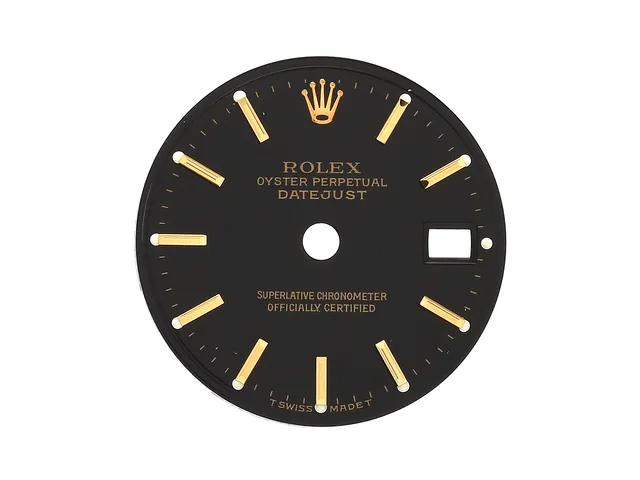 URTAVLA, till Rolex OP Datejust damur, svart / index, skadad (9/10), passar Ref nr. 69173.