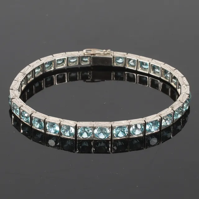 ARMBAND, Sterling silver, med Kubic Zirkoner. 1900-tal.