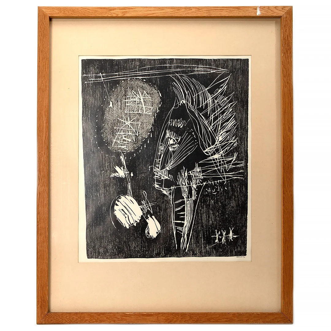 HERMAN TALVIK. "Nägijä", träsnitt, signerat. — Engravings & Prints — Stockholms Auktionsverk Göteborg