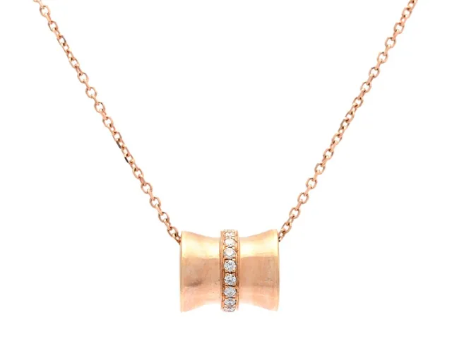 HÄNGE/KEDJA, 18K roséguld med 19 briljanter 0,08 ctv, ca TW(G)/SI, längd 40 cm, vikt 2,7 g