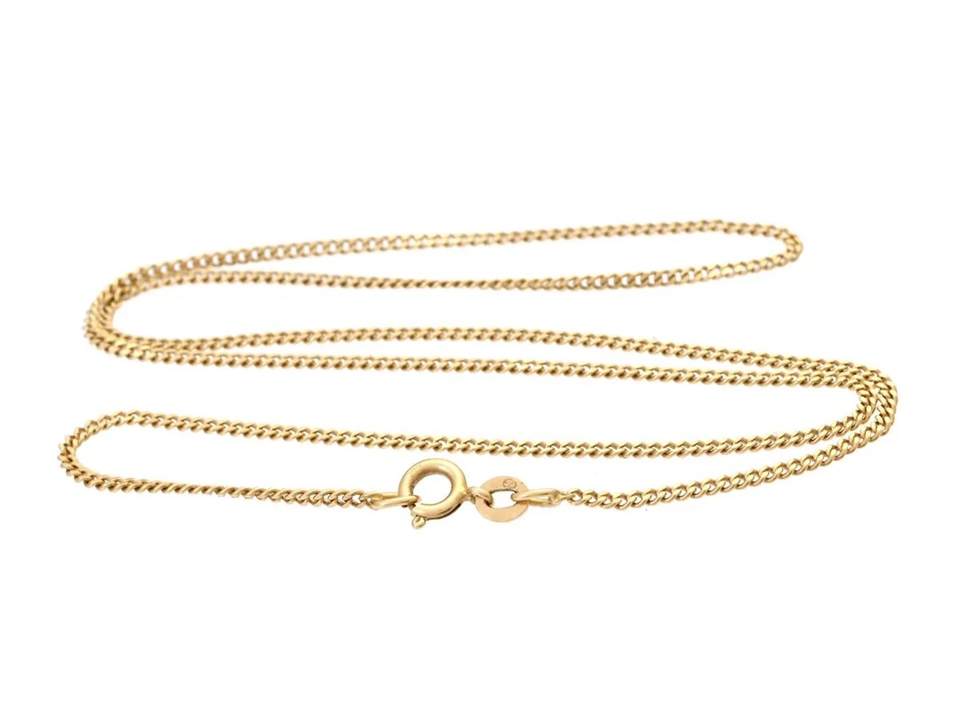 HALSKEDJA, 18K guld, pansarlänk, längd 46 cm, vikt 5,4 g. — Smycken/Halskedja — Kaplans