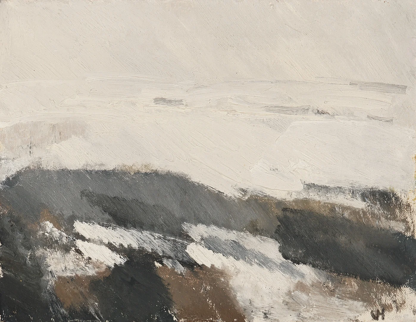 ULRIK HOFF (1938-2023). Komposition, landskab, Olie på lærred, signeret. Danmark. — Paintings — Palsgaard Kunstauktioner