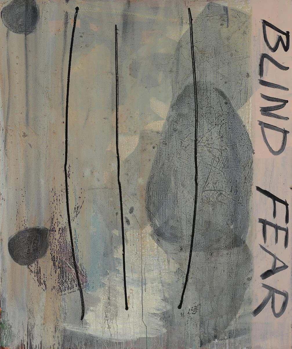 “Blind fear”, 1993. Signed EAF with date on the reverse. Oil on canvas. 120×100 cm. — Modern Paintings/Modern art — Bruun Rasmussen