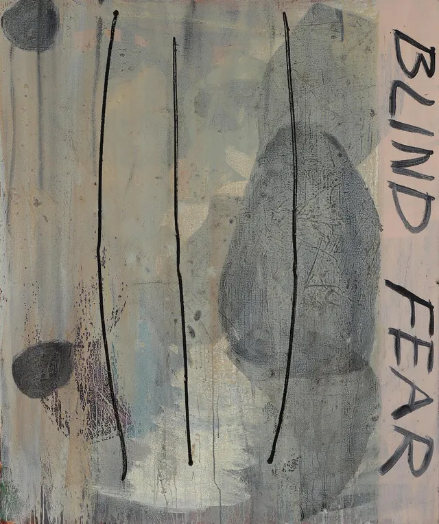 “Blind fear”, 1993. Signed EAF with date on the reverse. Oil on canvas. 120×100 cm.