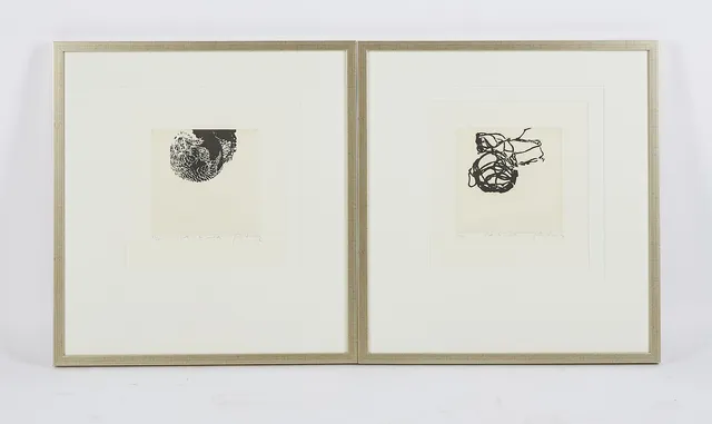 JORDI ALCARAZ (1963). Ur serien "L'ull i la mirada", signerade samt numrerade 42/50, 43/50, etsningar.