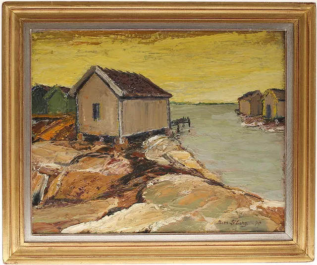 BEDA LÖBERG. Olja på pannå, signerad -49.