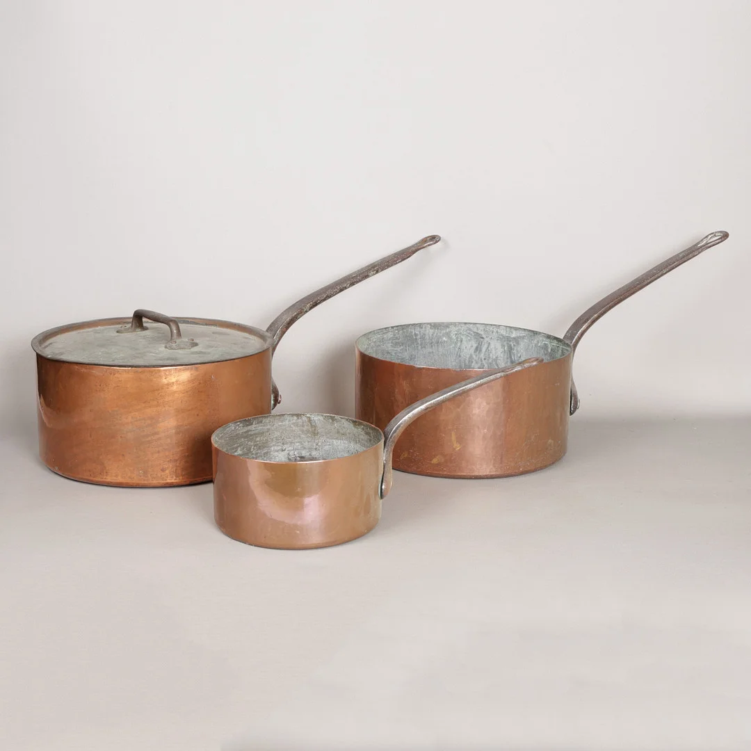 THREE SNR COPPER PANS (3). — Pewter, Brass & Copper — Bishop & Miller