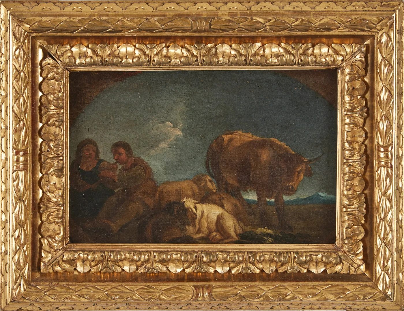 OIDENTIFIERAD KONSTNÄR. Herdar med boskap, olja på duk, 1700-tal. — Paintings — Stockholms Auktionsverk Magasin 5
