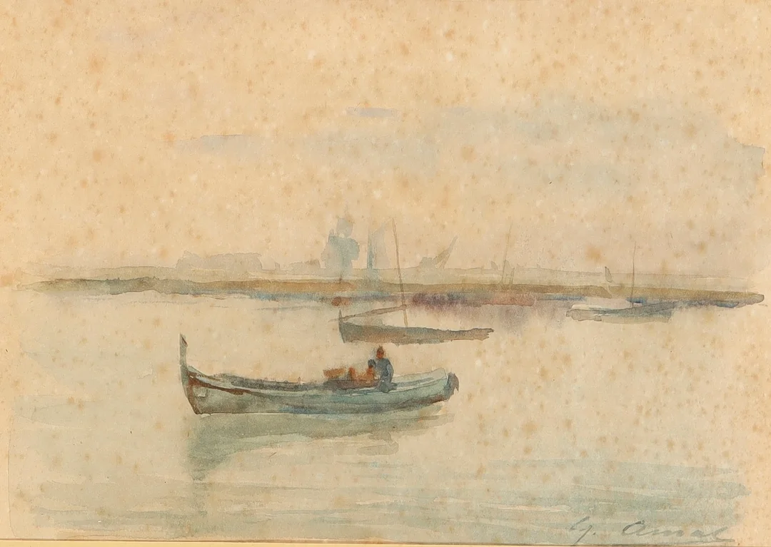 GABRIEL AMAT (1899-1984). Marina. — Drawings — Barcelona Auctions