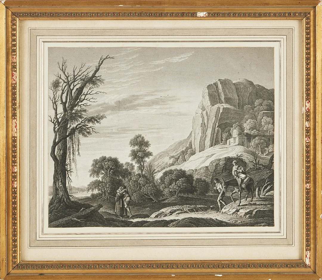 OKÄND KONSTNÄR. Bibliskt motiv, kopparstick, 1700-tal. — Engravings & Prints — Stockholms Auktionsverk Magasin 5