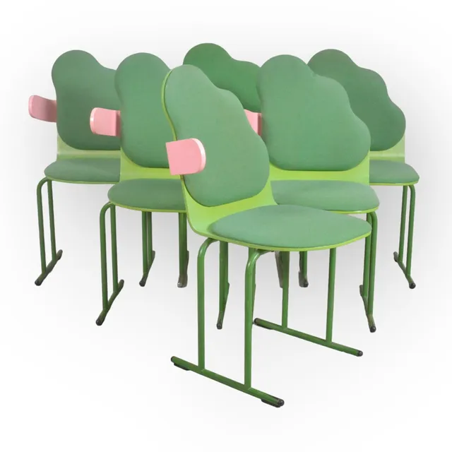 YRJÖ KUKKAPURO. Stolar, 6-stycken, "Clown chair".
