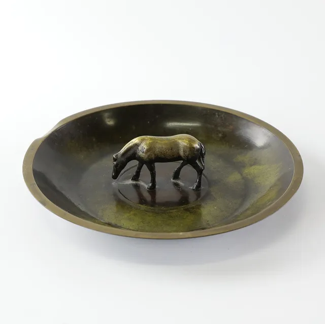 HOLGER FRIDERICIAS. Fat, "häst", art decó, brons, H.F Ildfast, Danmark, omkring 1930-tal.