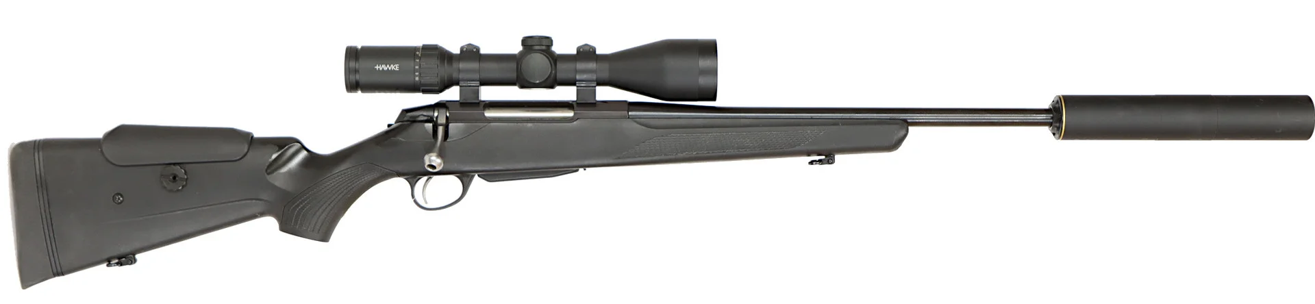 KULGEVÄR MED LJUDDÄMPARE, Repeter, fabrikat Tikka, modell T3x Lite, kaliber .308W, tillv.nr Y73885, se-nr SE3241624. — Rifles — Walter Borg