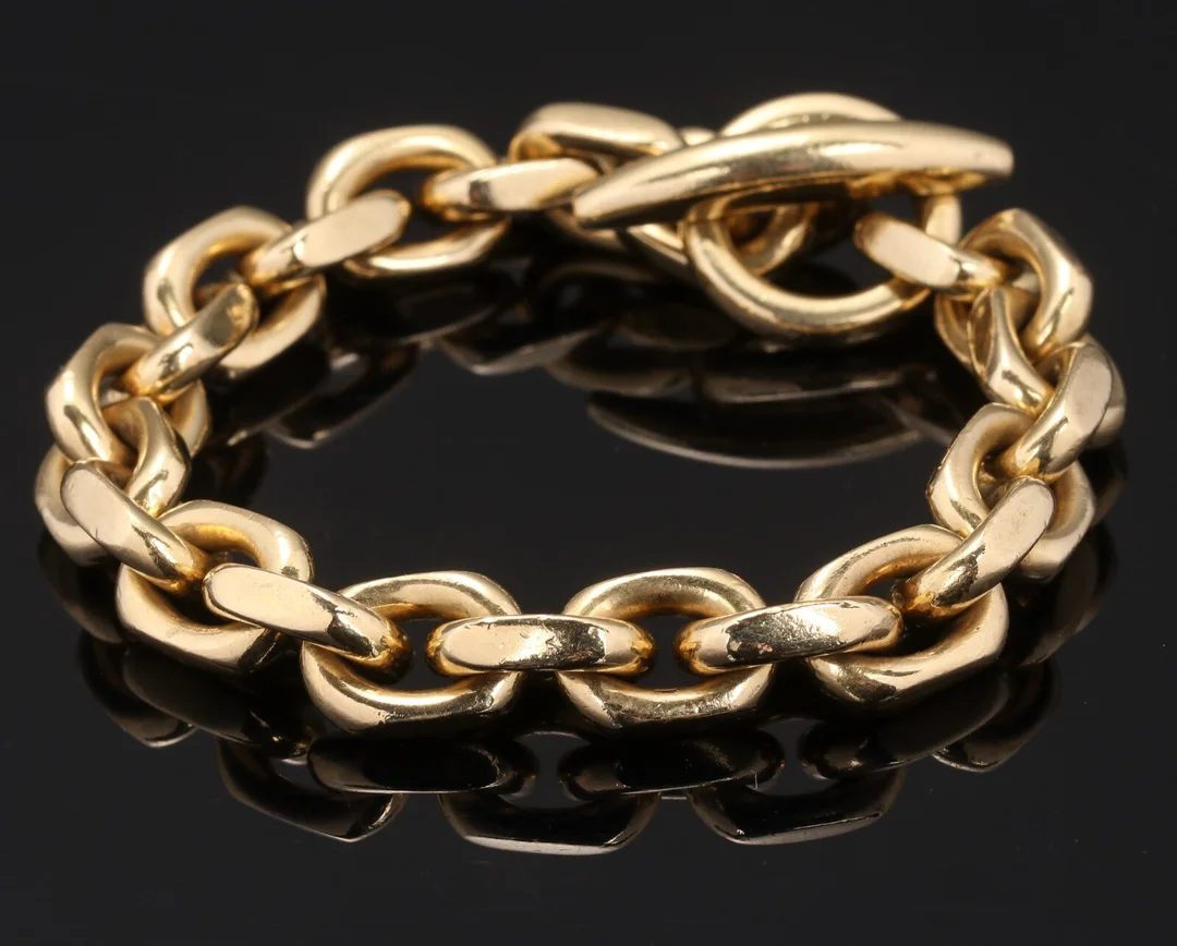 Hans Hansen. Kraftig anker armlænke af 18 kt. guld, ca. 107,6 g. — Jewellery/Bracelets — Lauritz
